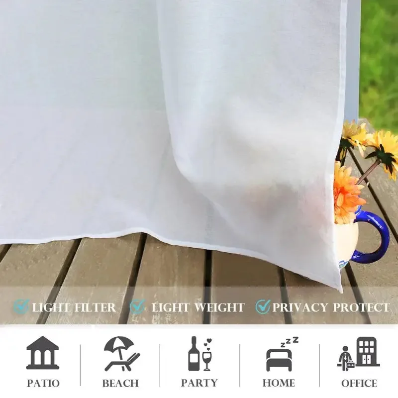 Rideau Imperméable En Polyester Imitation Lin Pour Votre Espace Extérieur