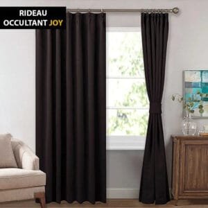 Rideau Joy Marron Obscurcissant Pour Grandes Fenêtres Jusqu’à 2 m - 100 x 110 / œillets