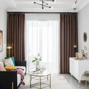 Rideau Marron Velours: élégance Et Confort Pour Votre Salon - Oeillets / L100cm x H250cm