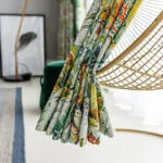 Rideau Marsa Coloré Avec Motifs Végétaux Et Hauteur Bande Personnalisable