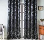 rideau noir et gris romantique oeillets l100cm x h250cm 427 1