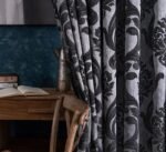 rideau noir et gris romantique oeillets l140cm x h250cm 860 1