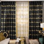 rideau noir et or pour une decoration elegante luxueuse oeillets 837 1