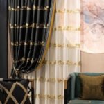 rideau noir et or pour une decoration elegante luxueuse oeillets 961 1