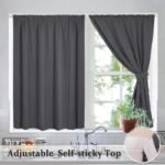 rideau occultant almar avec bande velcro sans tringle a gris 100 x 273 1