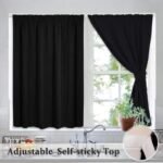rideau occultant almar avec bande velcro sans tringle a noir 100 x 196 1