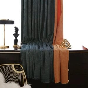 Rideau Occultant Cork Bleu Foncé Avec Bordure Ocre Unique 2 Rideau Occultant Cork Bleu Foncé Avec Bordure Ocre Unique