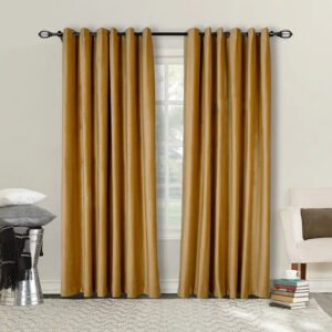 Rideau Occultant Dalsen Ocre - Tissu Velours Doux Et Chic - 100 x 130 / œillets