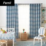 rideau occultant fernil bleu au design chevrons modernes 150 x 250 255 1