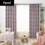 rideau occultant fernil groseille a motifs chevron pour fenetres 846 1