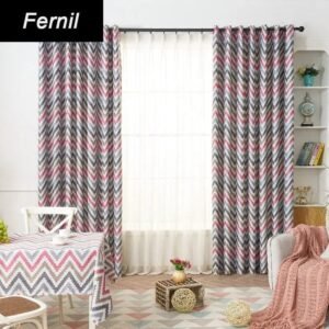 rideau occultant fernil groseille a motifs chevron pour fenetres 846 1