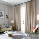rideau occultant glen beige en toile noble et damassee 964 1