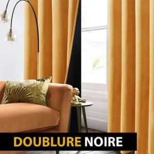 rideau occultant jaune moutarde velvetine pour des nuits reposantes 587 1