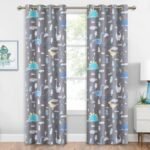 rideau occultant junko gris avec animaux prehistoriques pour enfants 465 1