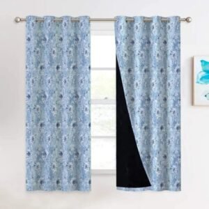 rideau occultant migaura avec motif floral et options pastel bleu 394 1