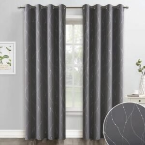rideau occultant mysen gris avec fils argentes et perles mignonnes 433 1