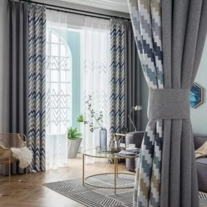 rideau occultant rinnan en toile avec motifs chevrons elegants 742 1