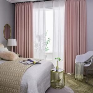 rideau occultant rose pale avec hauteur bande sur mesure 100 x 200 363 1