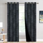 rideau occultant rovan avec motif vintage et doublure noire vert 633 1