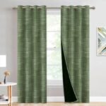 rideau occultant rovan avec motif vintage et doublure noire vert 721 1