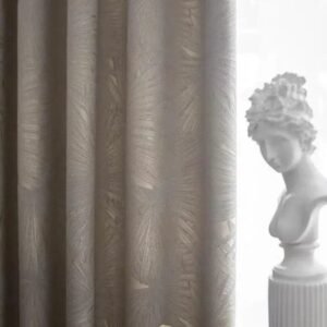 rideau occultant seki en gris argente au motif floral luxueux 100 x 402 1