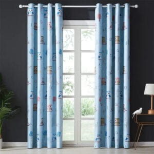 Rideau Occultant Staro Bleu Ciel Pour Chambre De Bébé - 100 x 160 / œillets