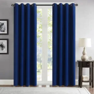 Rideau Occultant Sur Mesure Bauska Bleu, Isole Des Lumières Et économies 3 Rideau Occultant Sur Mesure Bauska Bleu Isole Des Lumières Et économies - 100 x 120 / œillets