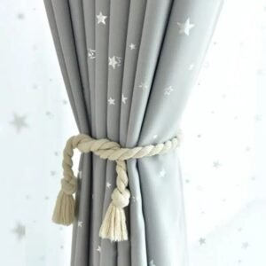 rideau occultant tana gris clair avec etoiles brillantes 498 1