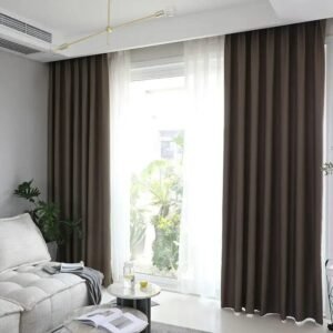 rideau occultant tisto marron en tissu synthetique resistant 100 x 451 1