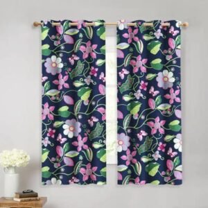 rideau odda avec motifs floraux et papillons hauteur bande 871 1