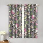 rideau odda avec motifs floraux et papillons hauteur bande 951 1