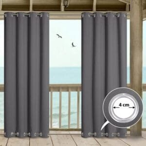 Rideau Pergola Pruniva En Gris Foncé Pour Une Fraîcheur Optimal - 130 x 180 / œillets