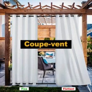 Rideau Pergola Seringat Avec Haute Bande Anti-rouille Pour Fraîcheur - 130 x 180 / œillets