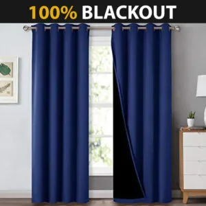 Rideau Phonique Intimity Bleu Marine Pour Un Sommeil Réparateur 1 Rideau Phonique Intimity Bleu Marine Pour Un Sommeil Réparateur - 105 x 160 / œillets