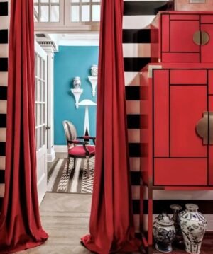 rideau rouge elegant pour une decoration interieure raffinee 587 1