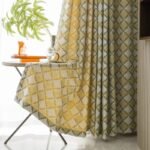 Rideau Salon Scandinave Abekki Avec Motifs Géométriques Jaunes