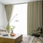 Rideau Salon Scandinave Abekki Avec Motifs Géométriques Jaunes
