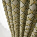 Rideau Salon Scandinave Abekki Avec Motifs Géométriques Jaunes