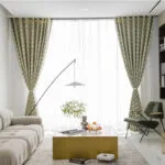 Rideau Salon Scandinave Abekki Avec Motifs Géométriques Jaunes - 200 x 250 / œillets