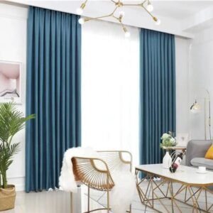 rideau scandinave bleu marine vita avec motif geometrique elegant 331 1