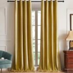 rideau scandinave jaune alcoa en velours chic et tendance occultant 765 1