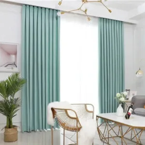 Rideau Semi Occultant Vita Turquoise En Coton 100% Doux 1 Rideau Semi Occultant Vita Turquoise En Coton 100% Doux - 100 x 130 / œillets