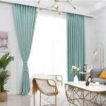 rideau semi occultant vita turquoise en coton 100 doux 250 x 270 787 1