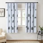 rideau skafta elegant de feuilles sur mesure en gris noir 100 x 166 1