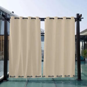 Rideau Thermique Veranda Tahiti En Crème Pour Basse Température - 135 x 215 / œillets