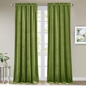 rideau thermique vert lime en velours pour chaleur et elegance 100 521 1