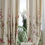 Rideau Tua : Poésie Florale Sur Toile Crème, Hauteur Bande Sur-mesure