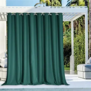 Rideau Vert Canard Pour Pergola Vaupelia - élégance Sur Mesure