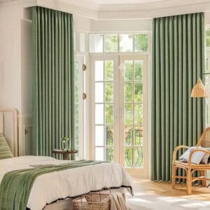 Rideau Vert Chenille Pour Un Intérieur Serein Et Luxueux - Oeillets / L100cm x H250cm