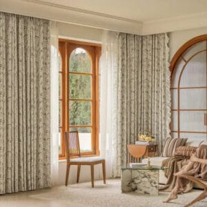 Rideau Vintage Luxe Blanc Motifs: élégance Et Histoire Pour Vos Fenêtres - Oeillets / L100cm x H250cm